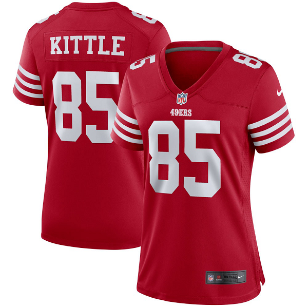 Women's San Francisco 49ers George Kittle Nike Scarlet Player Game Jersey-(2022 New Style)