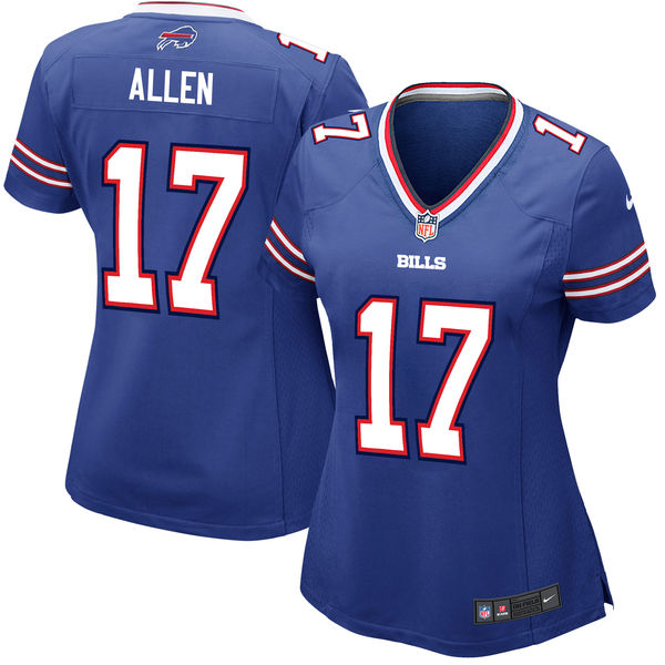 Women's Nike Buffalo Bills #17 Josh Allen 2018 NFL Draft Pick Game Royal Jersey