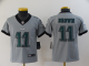 Youth Philadelphia Eagles #11 A.J. Brown Grey Limited Stitched NFL Jersey