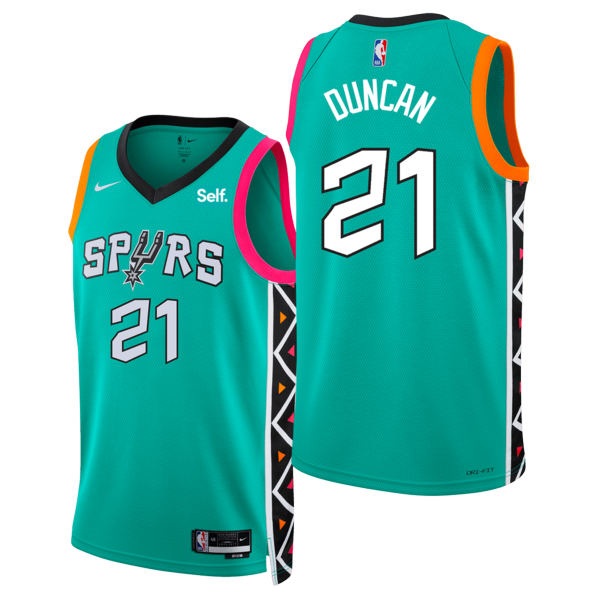 Men's San Antonio Spurs #21 Tim Duncan Nike 2022 City Editio Swingman Jersey