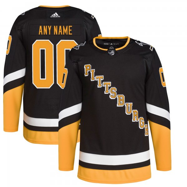 Men's Pittsburgh Penguins  adidas Black Alternate 2021/22 Primegreen Custom Jersey