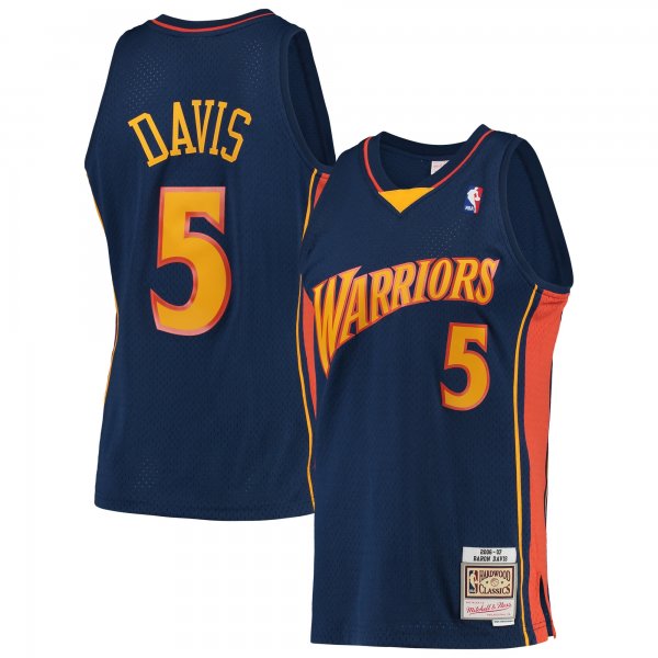 Men's Golden State Warriors Baron Davis Mitchell & Ness Navy 2006/07 Hardwood Classics Swingman Jersey