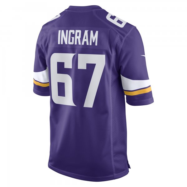 Men's Minnesota Vikings Ed Ingram Nike Purple Game Player Jersey