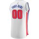 Men's Detroit Pistons Fanatics White Fast Break Custom Replica Jersey - Association Edition