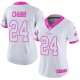 Nike Cleveland Browns #24 Nick Chubb White/Pink Women's Stitched NFL Limited Rush Fashion Jersey