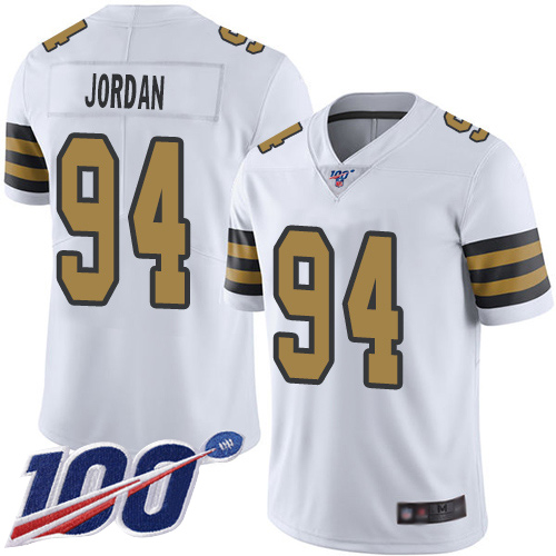 New Orleans Saints #94 Cameron Jordan White Men's Stitched NFL Limited Rush 100th Season Jersey