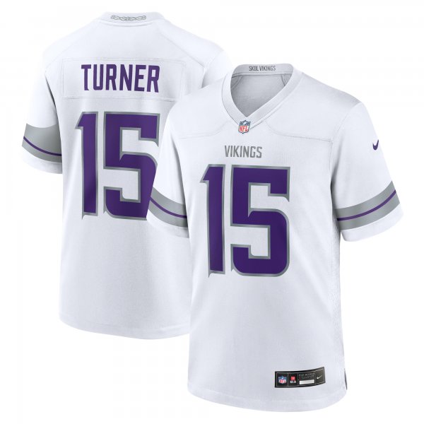 Men's Minnesota Vikings #15 Dallas Turner Nike White Alternate Game Jersey