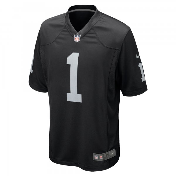 Men's Las Vegas Raiders Number 1 Dad Nike Black Game Jersey