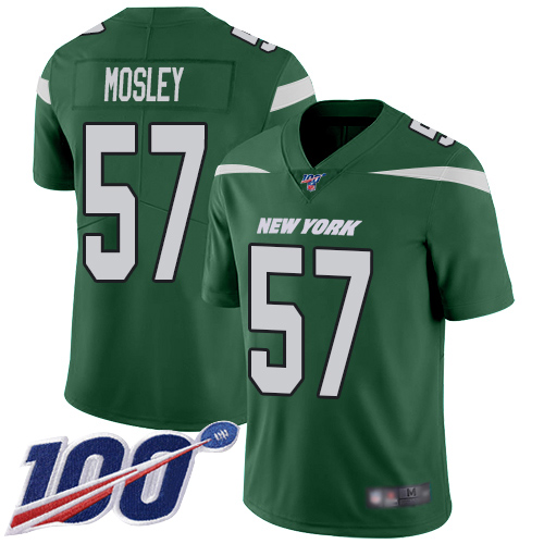 New York Jets #57 C.J. Mosley Green Team Color Men's Stitched NFL 100th Season Vapor Limited Jersey