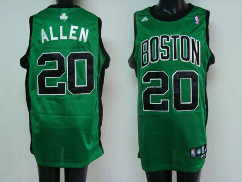 Men's Boston Celtics #20 Ray Allen Stitched Green Black Number NBA Jersey