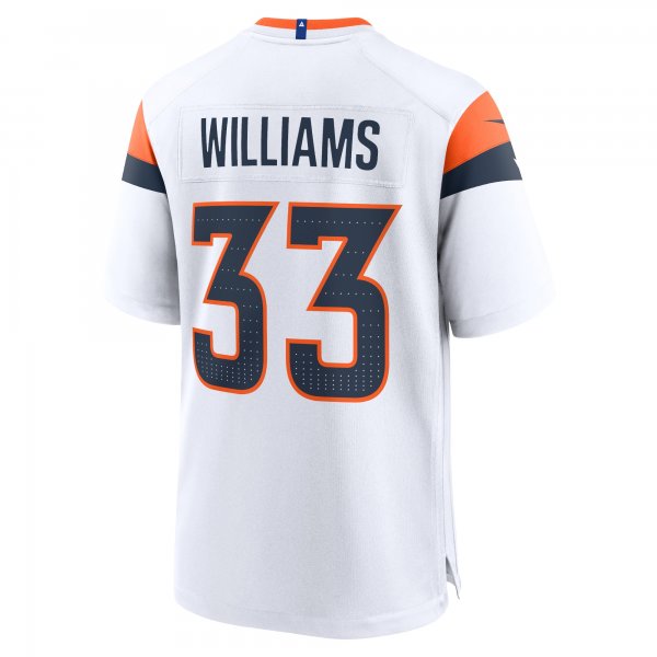 Men's Denver Broncos Javonte Williams Nike White Game Jersey