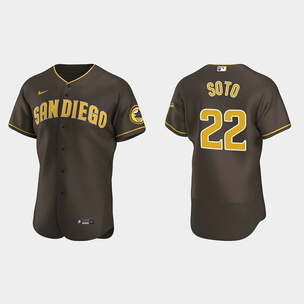 Men's San Diego Padres #22 Juan Soto Flex Base Road MLB Jersey - Brown