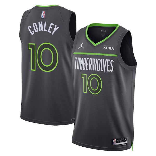 Unisex Jordan Brand #10 Mike Conley Black Minnesota Timberwolves Swingman Badge NBA Jersey - Statement Edition